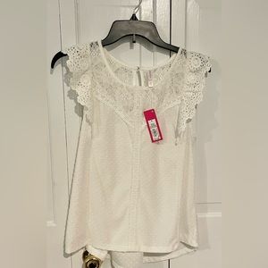 White eyelet top Sleeveless Lace Xhilaration Size S NWT
